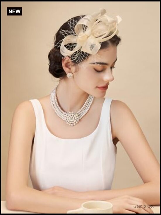 Feather Fascinator Headband Tea Party Derby Wedding Hat main image 6